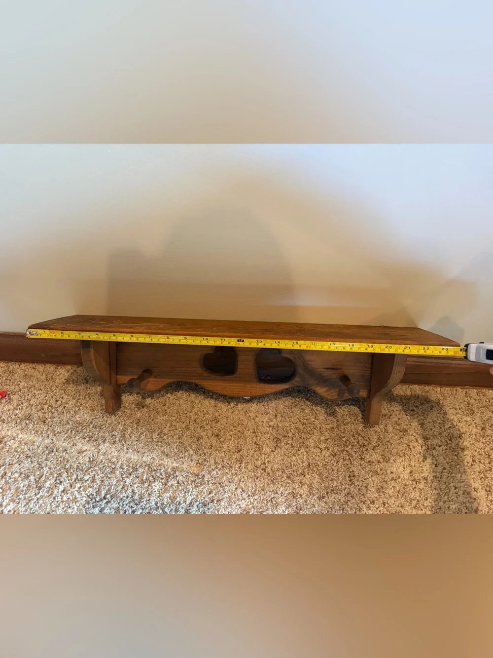 Vintage Wooden Heart Shelf